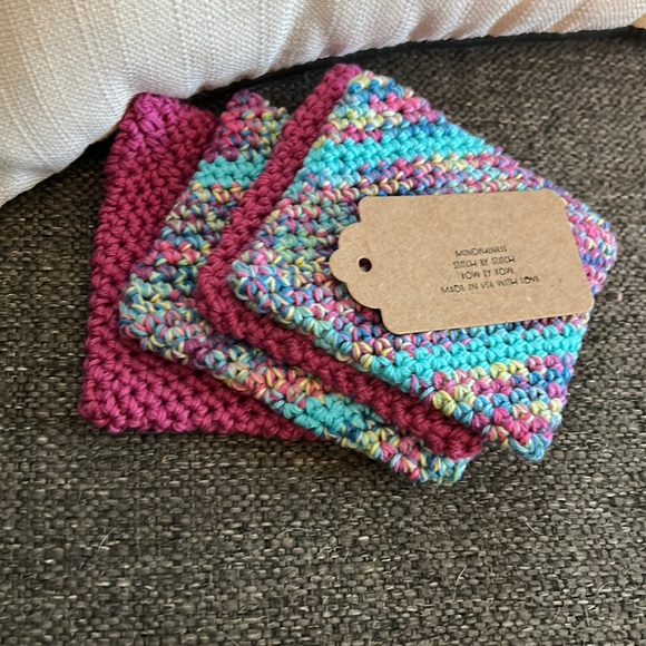 NWT 4 Coasters Made in USA with 100% recycled cotton! Perfect to use as trivet! - Picture 3 of 3